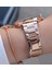 Kesme Camlı 33 mm Rose Gold Şık Kadın Kol Saati, Zirkon Taşlı Bileklik Hediyeli 2