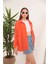 Modal Kumaş Oversize Kadın Gömlek-Oranj 1