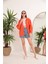Modal Kumaş Oversize Kadın Gömlek-Oranj 3