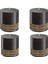 4'lü Siyah 7 x 7 cm Silindir Mum 1