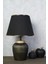 Lıgne Handmade Seramik Abajur Siyah Gold 1