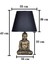 Modern Dizayn Buda Abajur Gold-Gri QDECABJBUDA015 3