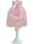 Kadife Kaplı Halat Dekorlu Pudra Pembe Vintage Abajur AB012245 1