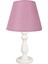 Modern Ahşap Ayaklı Kumaş Pembe Abajur 1
