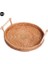 Kolu El ile Pratik Rattan Tepsi El Dokuma Çok Amaçlı Hasır Tepsi ile Dayanıklı Rattan Fiber Yuvarlak Kahvaltı Drink Snack | Depolama Tepsileri (M) (Yurt Dışından) 1