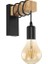 Eglo Townshend Wall Light, 1-Alevli Vintage Duvar Işık Endüstriyel Tasarımlı, Çelik ve Ahşaptan Retro Işık, Renk: Siyah, Kahverengi, S (Yurt Dışından) 1