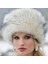 Lady Faux Fox Kürk Kazak Tarzı Kış Sıcak Şapkalar (Beyaz) (Yurt Dışından) 2