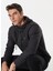 Antrasit Melanj Erkek Kapüşon Yaka Relaxed Sweatshirt D4WM-SWT3217 1