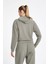 Kadın Fermuarlı Kapüşonlu Sweatshirt 24N-2103 4