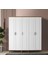 Ücretsiz Montaj - %100 MDF Sport 5 Kapaklı Atlantik Çam Beyaz Gardırop - MDF Dolap - Elbise Dolabı 2