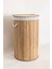 Meander Yuvarlak Bambu Çamaşır Sepeti 35X61 55LT 5113 3