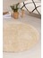 Douro Shaggy Banyo Paspası Bej Kaydırmaz Taban Daire 120 x 120 cm 1