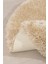Douro Shaggy Banyo Paspası Bej Kaydırmaz Taban Daire 100 x 100 cm 3