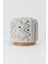Bliss Gri Etnik Desenli Krem Puf 45 x H 42 cm 4280 4
