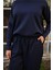 Arkası Uzun O Yaka Kısa Sweat-Pantolon Ikili Eşofman Spor Takımı - 71216.015 - Lacivert 5