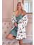 Beyaz Home Desenli Termal Gecelik Sabahlıklı Kadın Pijama Takımı 1