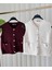 Asel Fashion Premium Muadil Bordo Triko Yelek Ekru 3