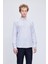 Siyah Comfort Fit Çizgili Pamuklu Düğmeli Yaka Uzun Kollu Casual Gömlek 1