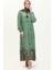 Desenli Viskon Elbise 4083-05 Çağla Yeşili 2