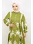 Çini Desen Elbise 4100-09 Yağ Yeşili 4