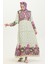 Çiçek Desenli Elbise 4093-02 Fuşya 3