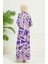 Geometrik Desen Elbise 4106-02 Lila 3