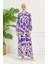 Geometrik Desen Elbise 4106-02 Lila 5