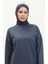 Iki Iplik Yırtmaç Detaylı Spor Tunik 3010-04 Indigo 3