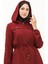 Kapüşonlu Beli Büzgülü Ferace 61346-04 Bordo 3