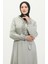 Simli Keten Kuşaklı Elbise 81863-06 Mint Yeşili 4