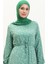 Büzgülü Desenli Elbise 81802-05 Mint Yeşili 3