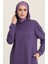 Kapüşonlu Spor Tunik 3007-15 Mor 4