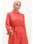 Boydan Düğmeli Kuşaklı Tunik 1007-01 Oranj 3