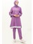 Aerobin Kumaş Garnili Tunik Pantolon Ikili Takım 1003-06 Lila 2