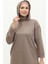 Kapüşonlu Spor Tunik 3007-33 Vizon 3