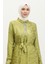 Gömlek Yaka Desenli Elbise 81854-05 Fıstık Yeşili 3