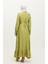 Gömlek Yaka Desenli Elbise 81854-05 Fıstık Yeşili 5