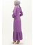 Aerobin Kumaş Fırfırlı Elbise 1006-07 Lila 5
