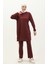 Yırtmaçlı Eşofman Takım 03060-03 Bordo 2