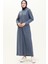 Kapüşonlu Cepli Spor Ferace 3011-05 Indigo 2