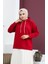 Kapüşonlu Sweatshirt 23002-06 Bordo 4