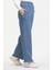 Beli Lastikli Kot Pantolon 1793B-01 Mavi 2