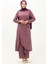 Yırtmaçlı Tunik Pantolon Ikili Takım 0664-04 Koyu Lila 1