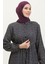 Yarım Düğmeli Desenli Elbise 0368-01 Lacivert 3