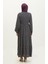 Yarım Düğmeli Desenli Elbise 0368-01 Lacivert 5