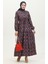 Gül Desenli Elbise 0401-04 Lacivert 1