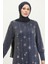 Taşlı Simli Elbise 0408-03 Lacivert 3
