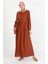 Kuşaklı Elbise 7979-01 Taba 1