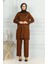 Püskül Detaylı Tunik Pantolon Ikili Takım 20042-07 Taba 1