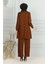 Püskül Detaylı Tunik Pantolon Ikili Takım 20042-07 Taba 5